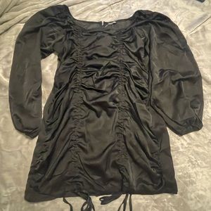 new with tags, 3x, ruched black mini dress, fashion nova
